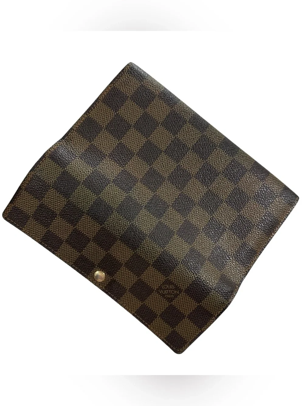 Louis Vuitton Sarah Damier Ebene Leather Long Wallet on Chain